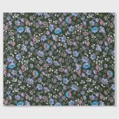 フローラデザインオンブラック ラッピングペーパー (フラット)