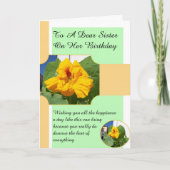 フローラデザインパーソナライズされたシスター誕生日 カード (正面)