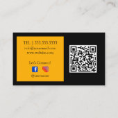 フローラデザインブラック背景名刺 名刺 (裏面)