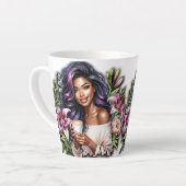 フローラデザインラブリーレディーコーヒー カフェラテマグ (左アングル)