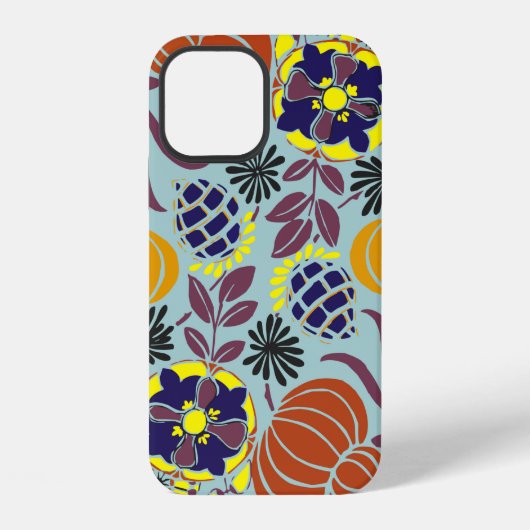 フローラデザイン背景 iPhoneケース (裏面)