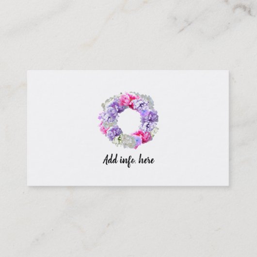 フローラデザイン花リース名刺 名刺 (裏面)