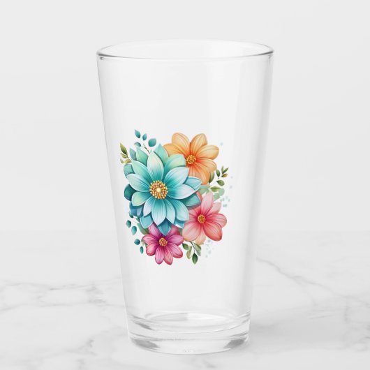 フローラデザイン飲料ガラス タンブラーグラス (正面)