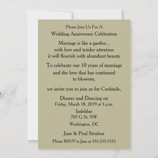 フローラデザイン10周年記念招待状 セーブザデート (裏面)