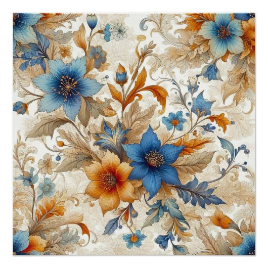 フローラデザイン2 - AI – アートワーク ポスター (正面)