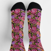 フローラデザイン(ピンクと紫) ソックス (上部)