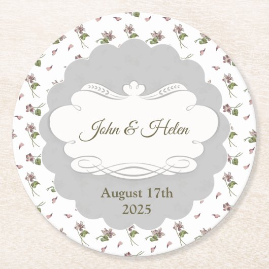 フローラデザイン ラウンドペーパーコースター (正面)