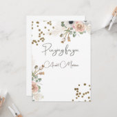 フローラデザイン(金ゴールドドットとメッセージ) カード (正面/裏面インサイチュ)