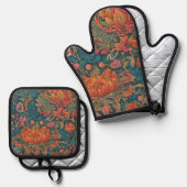 フローラデザイン 鍋つかみ&鍋敷きセット (正面/裏面)