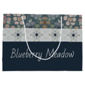 フローラデザイン（青） ラージペーパーバッグ (裏面)