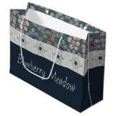 フローラデザイン（青） ラージペーパーバッグ (正面アングル)