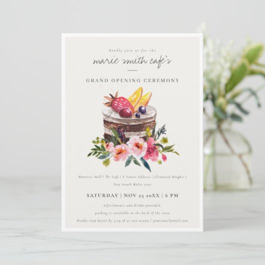 フローラデザートペストリーストアグランドオープニング招待状 サンキューカード (スタンド正面)