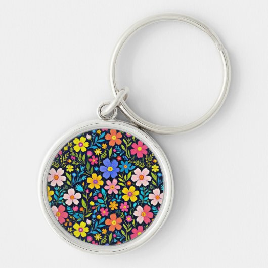 フローラデジ絵を描タルの花パターン–38875 キーホルダー (正面)