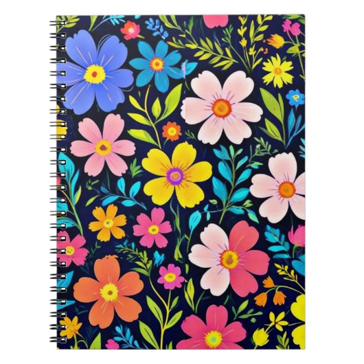 フローラデジ絵を描タルの花パターン–38875 ノートブック (正面)