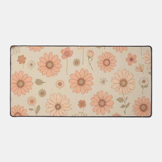 フローラデスクマット、エステティックデスクデコ、キーボードRu デスクマット (正面)