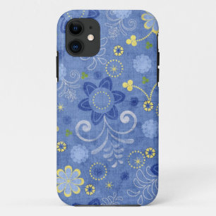フローラデニム iPhone 11 ケース