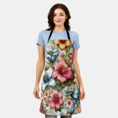 フローラデライトキッチンエプロン エプロン (着用した状態)