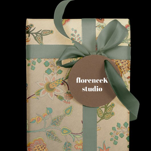 フローラデリケートオリエンタルガーデン金ゴールドクラフトカリ ラッピングペーパー