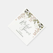 フローラトップ縁どブライダルシャワーグリーンテンプレート スタンダードカクテルナプキン (角)