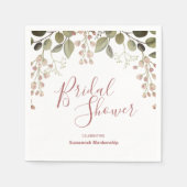 フローラトップ縁どブライダルシャワーテンプレート スタンダードカクテルナプキン (正面)