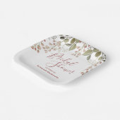 フローラトップ縁どブライダルシャワーテンプレート ペーパープレート (傾斜あり)