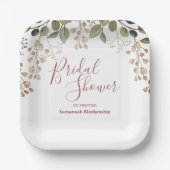 フローラトップ縁どブライダルシャワーテンプレート ペーパープレート (正面)