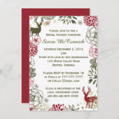 フローラトナカイのクリスマスブライダルシャワー招待 招待状 (正面/裏面)