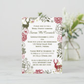 フローラトナカイのクリスマスブライダルシャワー招待 招待状 (スタンド正面)