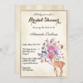 フローラトナカイブライダルシャワーパーティの招待状 招待状 (正面/裏面)