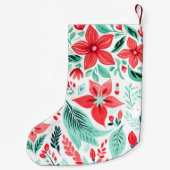 フローラトナカイ名前をカスタムする スモールクリスマスストッキング (裏面)