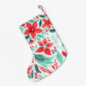 フローラトナカイ名前をカスタムする スモールクリスマスストッキング (裏面 (吊り時))