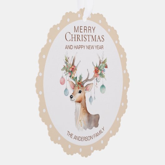 フローラトナベージュクリスマスオーナメントカード オーナメントカード (右)