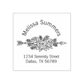 フローラトライバルアロー、バラフラワーアーチアドレス ラバースタンプ (インプリント)