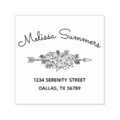 フローラトライバルアロー、バラ花ポスアドレス5 セルフインキングスタンプ (デザイン)