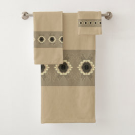 フローラトリムパターン（の模様が）ある バスタオルセット