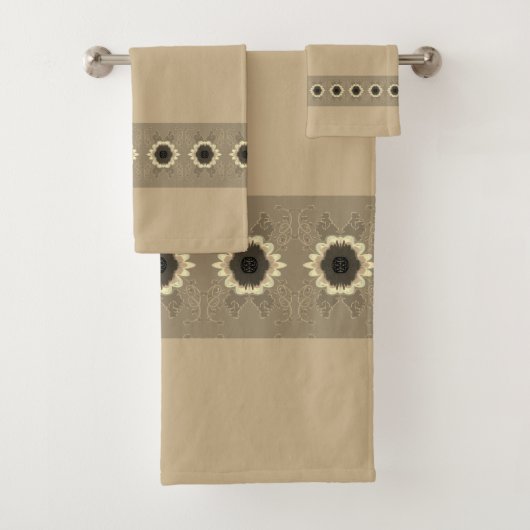 フローラトリムパターン（の模様が）ある バスタオルセット (インサイチュ)