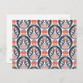 フローラトルコフォークアートパターン シーズンポストカード (正面/裏面)