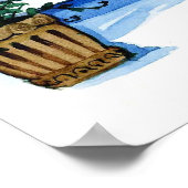 フローラトレッスル水色 ポスター (角)