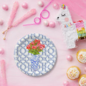 フローラトレリスウォーターカラー紙プレート ペーパープレート (パーティー)