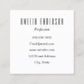 フローラトレンディーピンクのバラ花の名刺 スクエア名刺 (裏面)