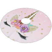 フローラトレンディーモダンユニコーンホーン金ゴールド紙吹雪 ブラッシュドポリエステルツリースカート (アングル)