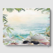 フローラトロピカルエレガントビーチ結婚式ゲストブック ゲストブック (裏面)