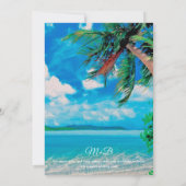 フローラトロピカルサマーパームビーチ結婚式 招待状 (裏面)