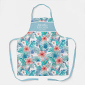 フローラトロピカルハイビスカスパーソナライズされたネームエプロン エプロン (正面)