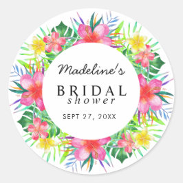 フローラトロピカルパラダイスブライダルシャワー ラウンドシール