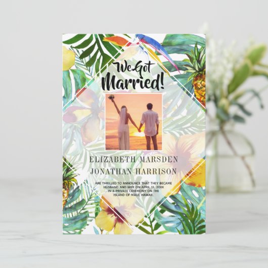 フローラトロピックスたった今結婚しました発表披露宴 招待状 (スタンド正面)