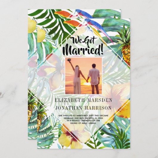 フローラトロピックスたった今結婚しました発表披露宴 招待状 (正面/裏面)