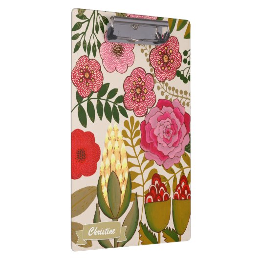 フローラトロピッ絵を描クアートパーソナライズされた クリップボード (右)