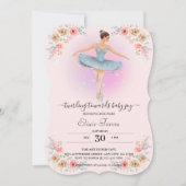 フローラトワイリングバレリーナ水の色ベビーシャワー 招待状 (正面)