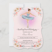 フローラトワイリングバレリーナ水の色ベビーシャワー 招待状 (正面)